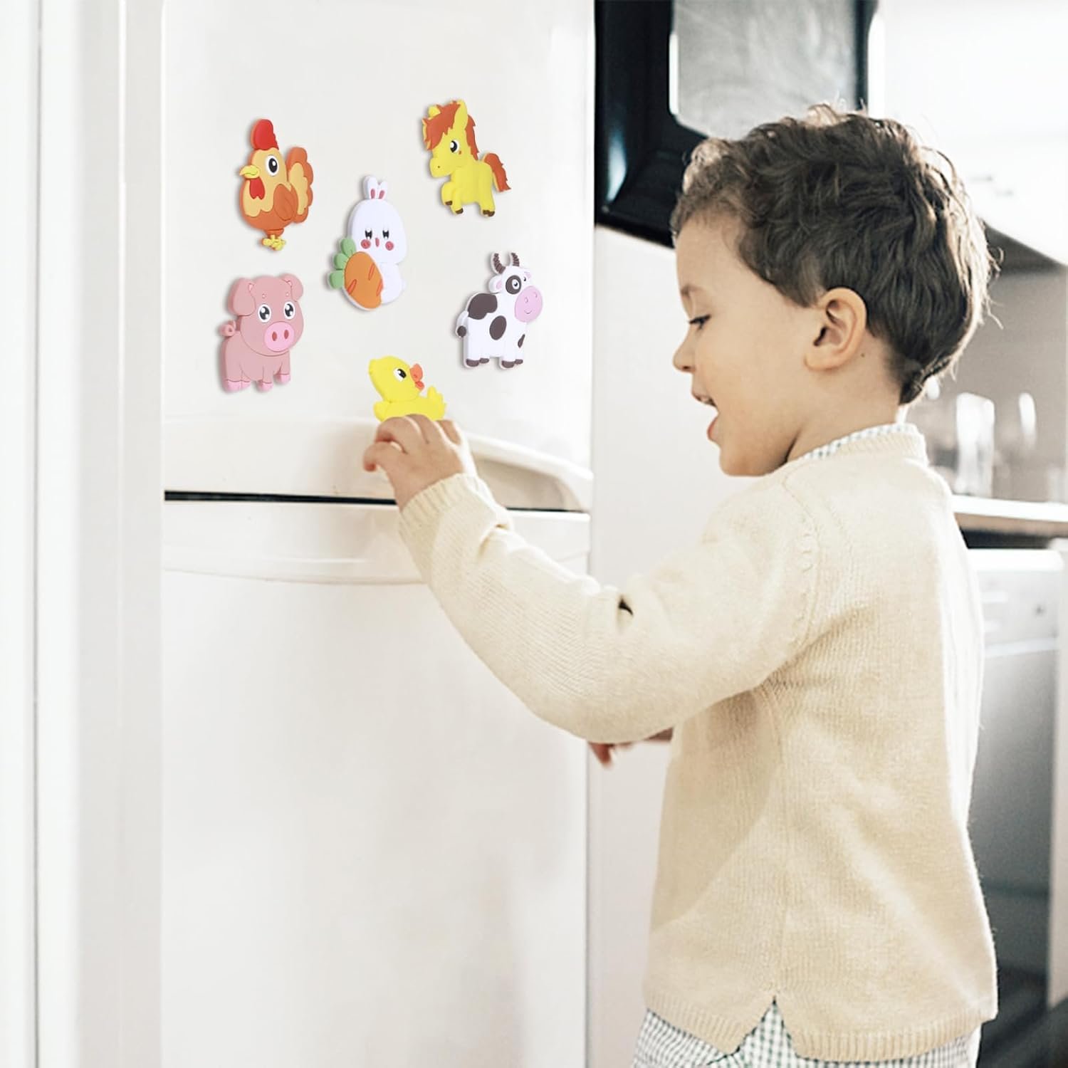 wholesale supineedo refrigerator magnets for kids, cute farm animals fridge magnet for toddlers 1-3 kids magnets for fridge baby educational gift, full back magnetic toddler magnets factory & supplier oem