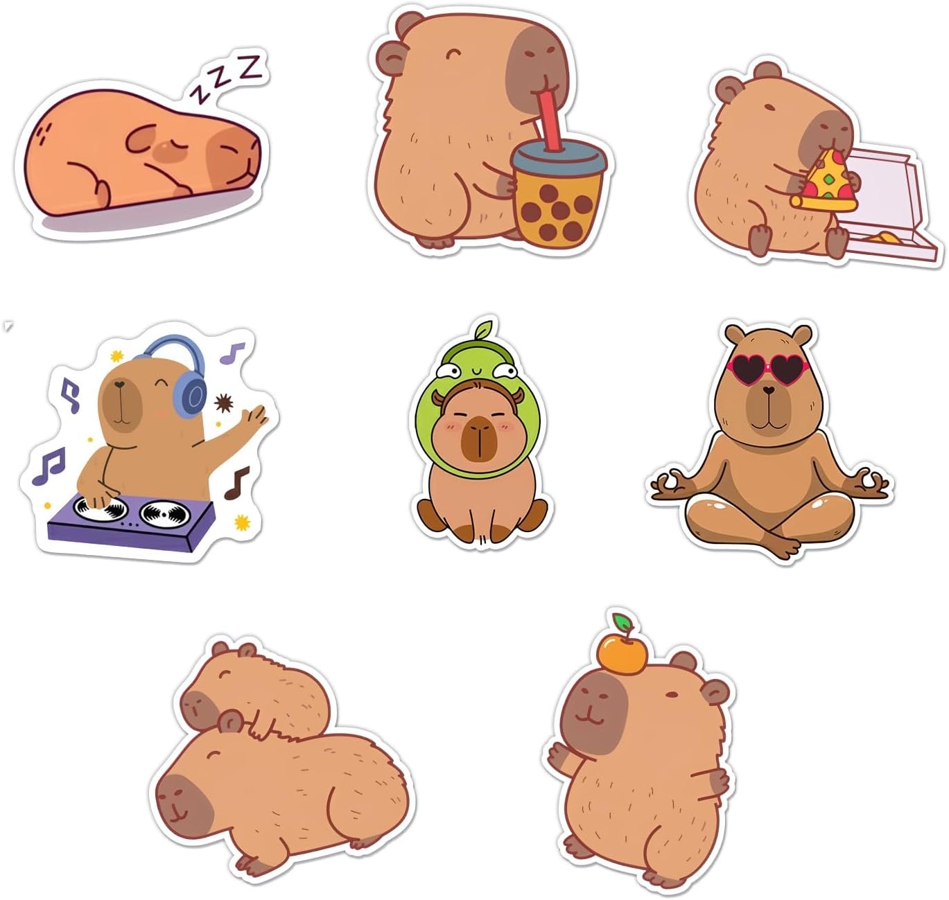 wholesale cute capybara animals fridge magnets, strong magnetic friends kitchen refrigerator decor, unique funny capybara-themed design magnets for home fridge school locker work(8 pcs) factory & supplier oem