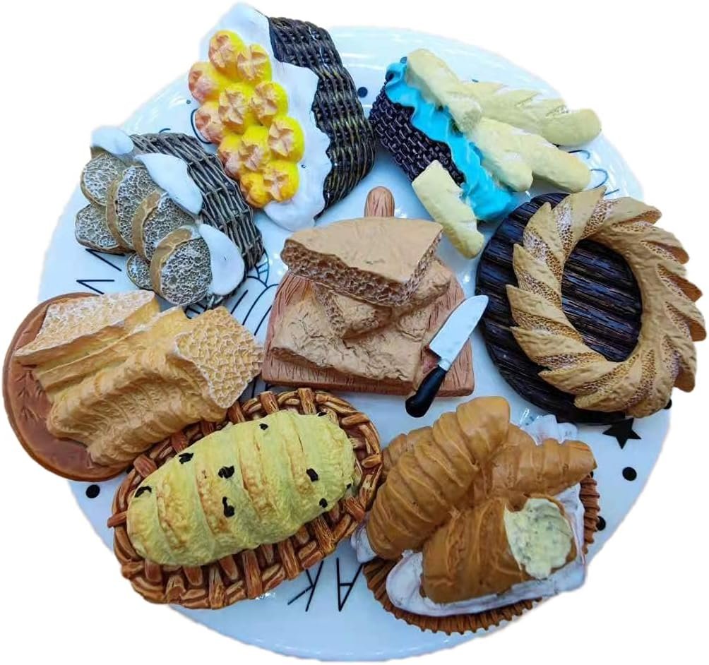 wholesale 8 pcs/set 3d resin refrigerator magnets series home decor fridge magnetic stickers photo office message kitchen accessories (country bread series) factory & supplier oem
