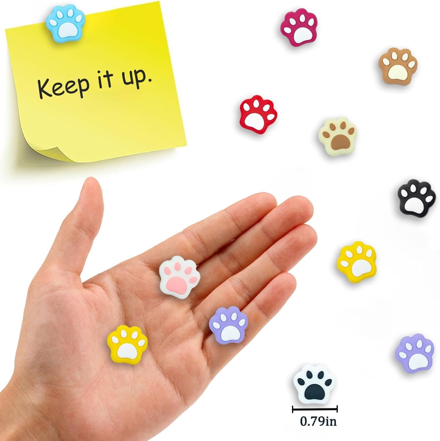 wholesale 20pcs paw print magnets fridge magnets cute refrigerator magnets decorative magnet set for locker accessories whiteboard, classroom decor, kitchen,cabinet and office decor (cat paw) factory & supplier oem