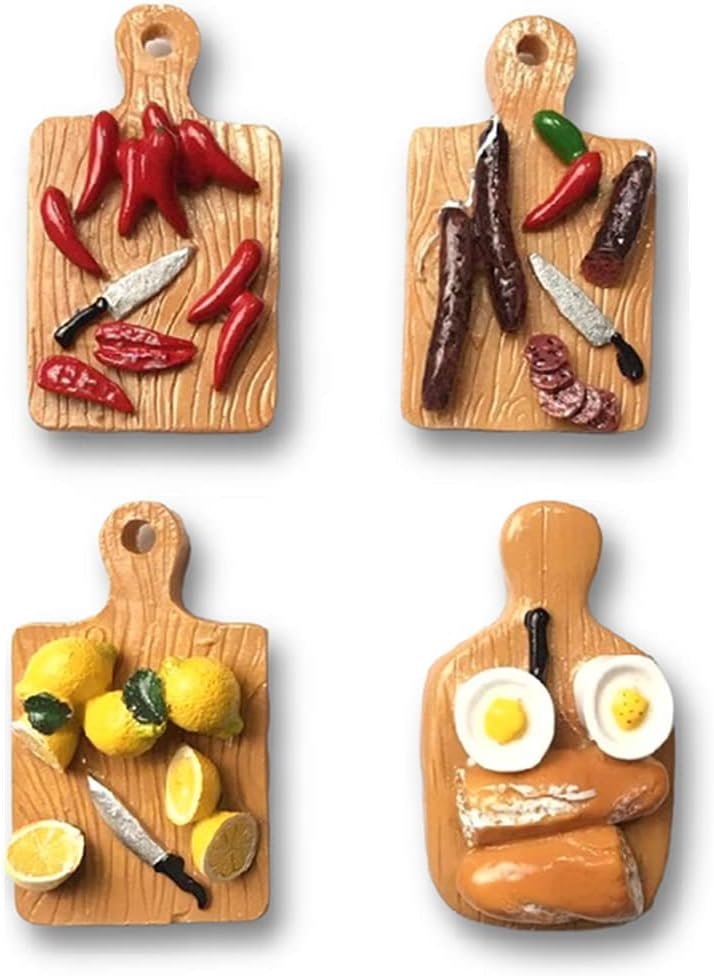 wholesale 4 pcs cute 3d miniature food refrigerator magnets – strong magnetic cutting board design for kitchen home decor, fridge, locker & whiteboard factory & supplier oem