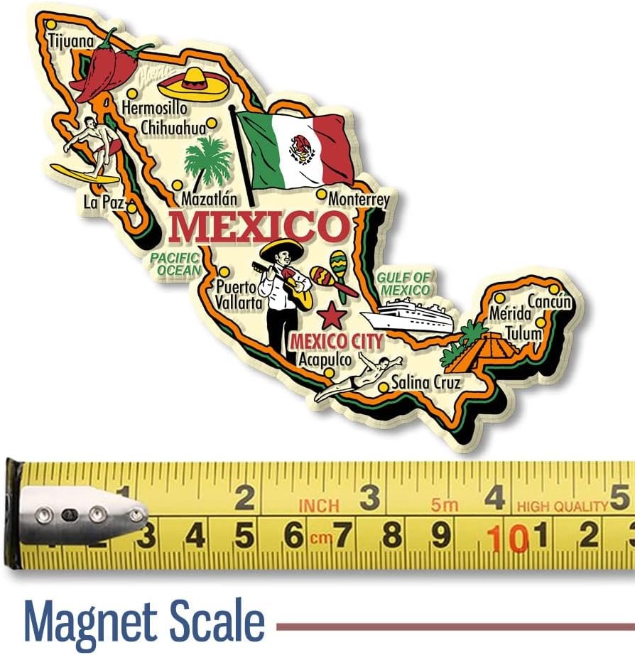 wholesale mexico jumbo country map magnet by classic magnets, collectible souvenirs made in the usa factory & supplier oem