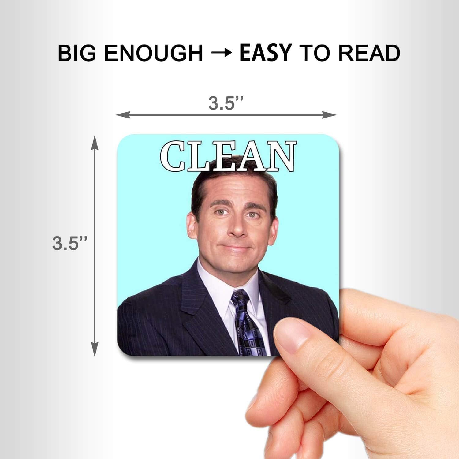 wholesale dishwasher magnet clean dirty sign indicator, washing machine magnet double sided kitchen dish washer refrigerator magnet flip with magnetic plate office michael scott factory & supplier oem