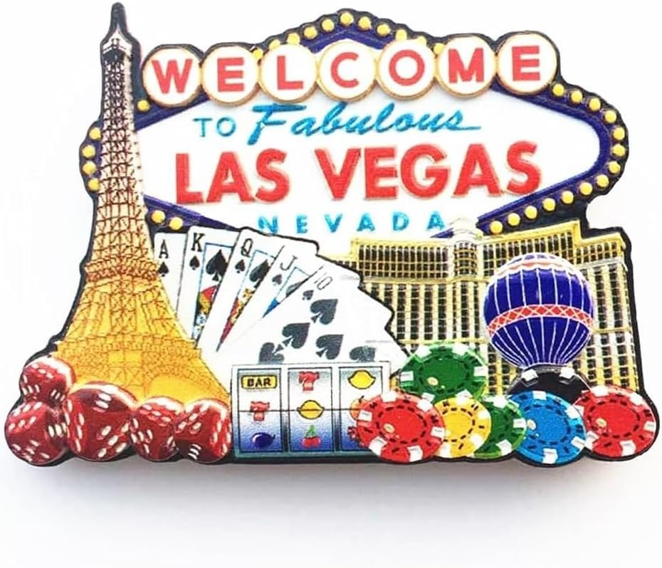 wholesale 3d las vegas skyline fridge magnet home & kitchen decorative magnetic sticker, classic las vegas souvenir, natural resin sign factory & supplier oem