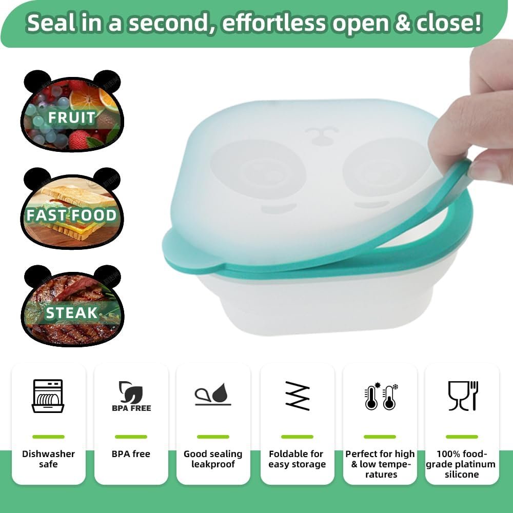 wholesale collapsible silicone magnetic food preservation container, refrigerator food preservation box, reusable 30 oz lucn box for camping travel and picnic factory & supplier oem