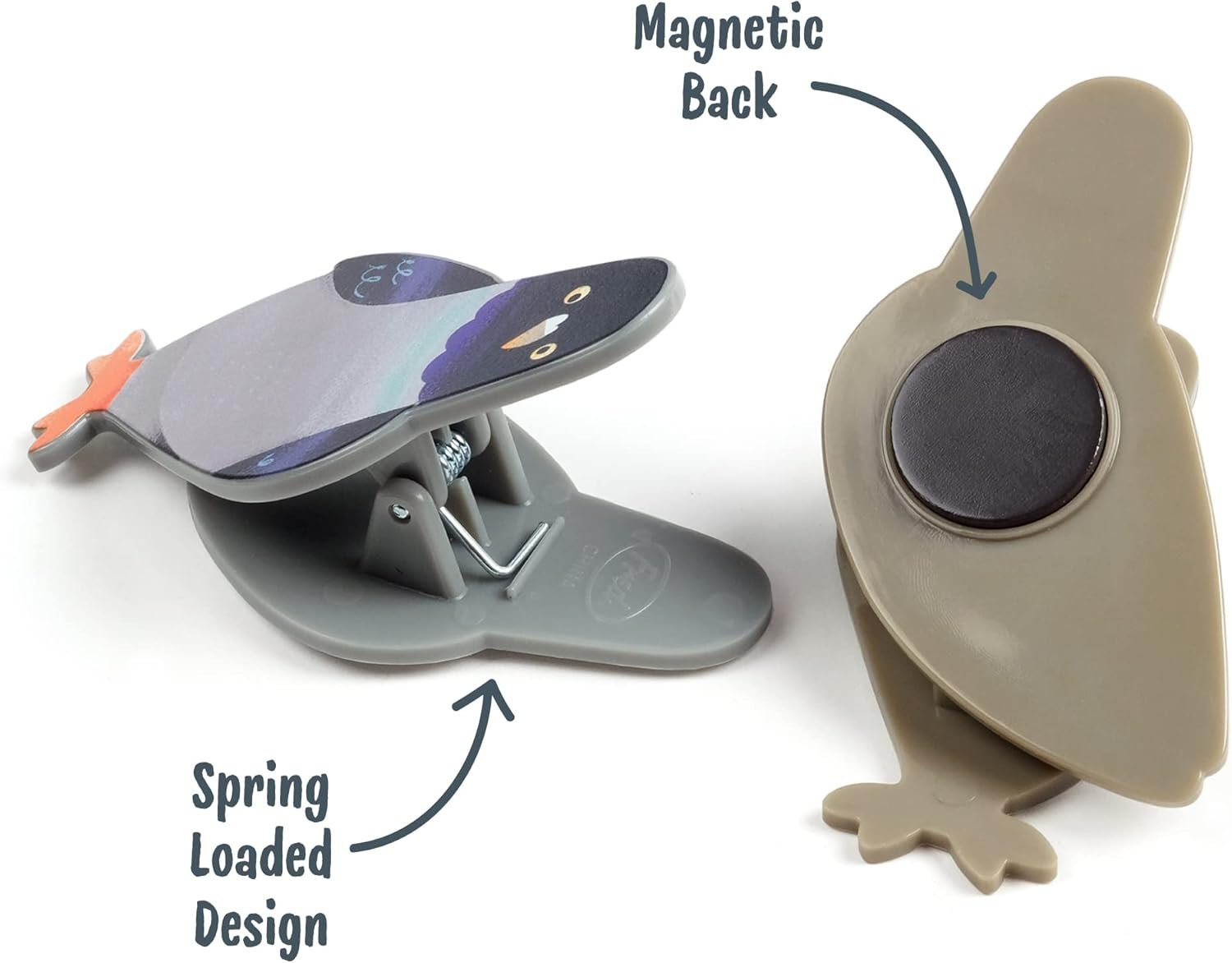 wholesale genuine fred peckish, pigeon magnetic bag clips, set of 4, chip clips, bag clips for food, or for use on the fridge factory & supplier oem