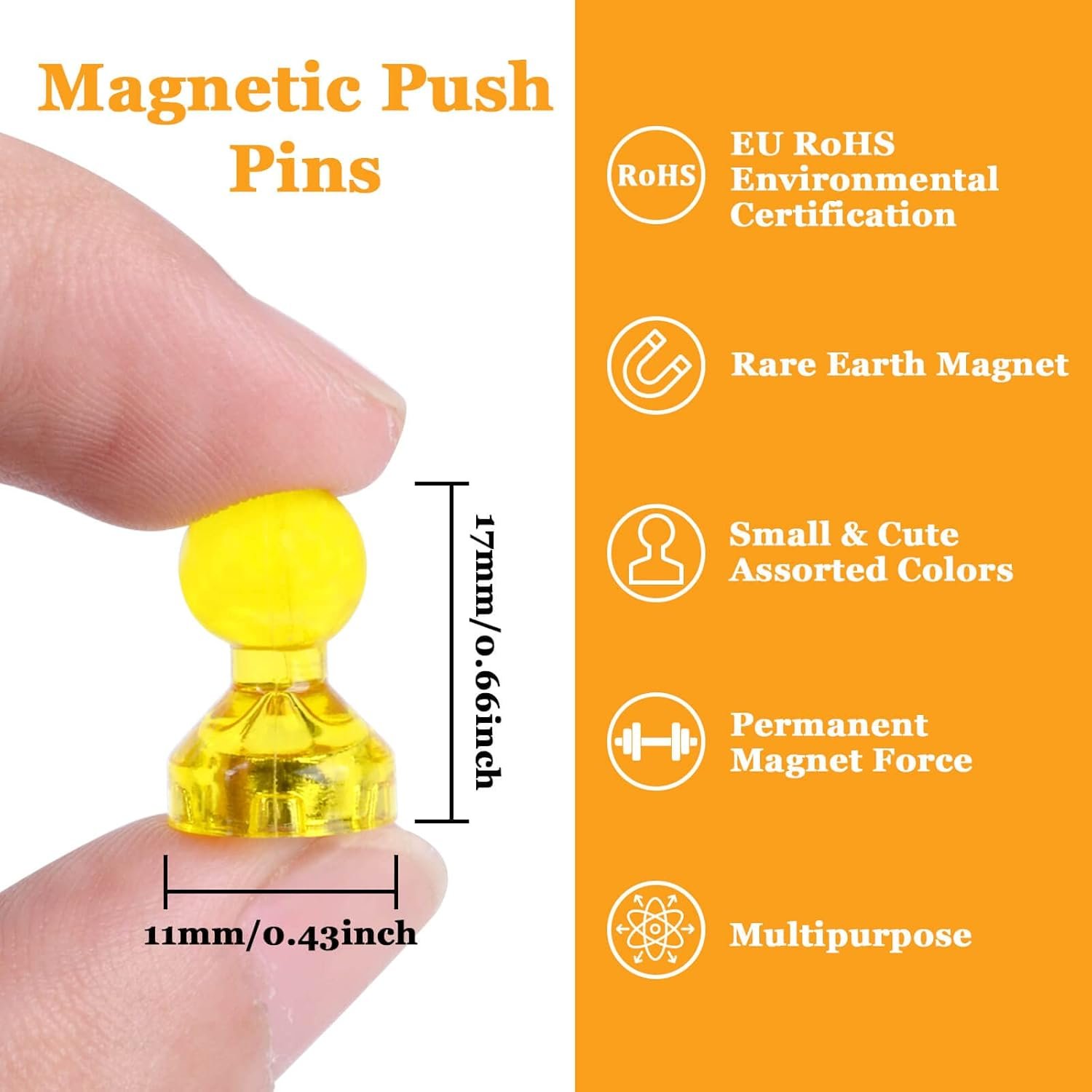 wholesale 60pcs push pin magnets, small strong refrigerator magnets for whiteboard, funny cute decorative fridge magnet, for locker school classroom calendar kitchen office dry erase board map magnetic push pin factory & supplier oem