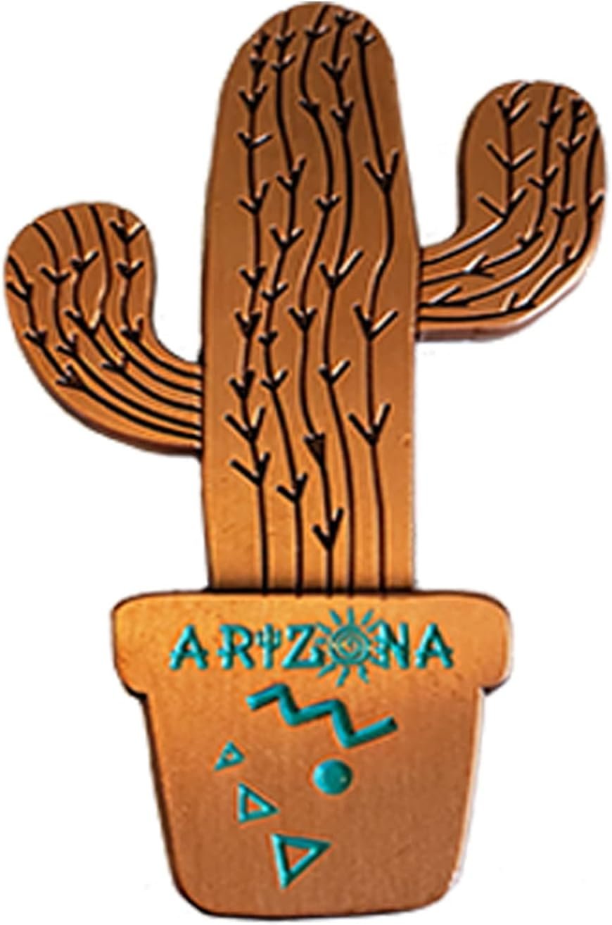 wholesale saguaro cactus magnet (bronze) - arizona gift souvenir decorative saguaro cactus southwest gift idea kitchen refrigerator succulent decor stylized design factory & supplier oem