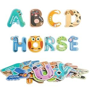 wholesale usatdd jumbo magnetic letters colorful abc alphabet animal shape toys large uppercase refrigerator fridge magnets preschool educational toy set learning spelling game for 3 4 5 year old toddler kids factory & supplier oem