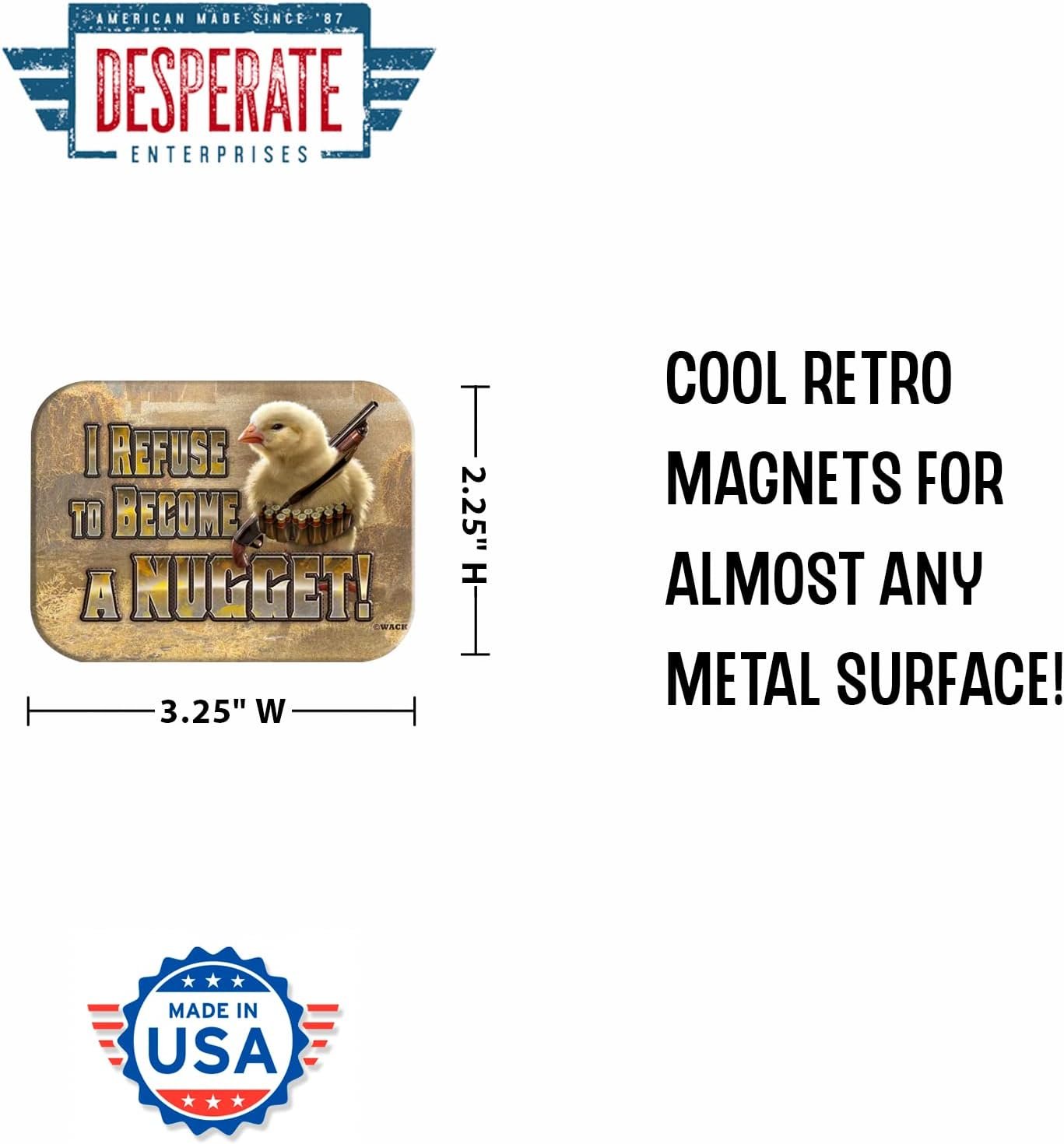 wholesale desperate enterprises chicken nugget refusal refrigerator magnet - funny magnets for office, home & school - made in the usa factory & supplier oem