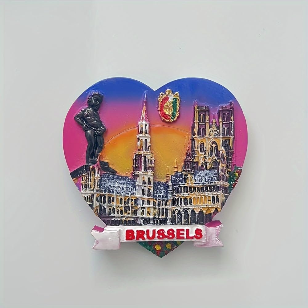 wholesale 3d belgium brussels fridge magnet travel souvenir with landmark and character design, decorative refrigerator magnet factory & supplier oem