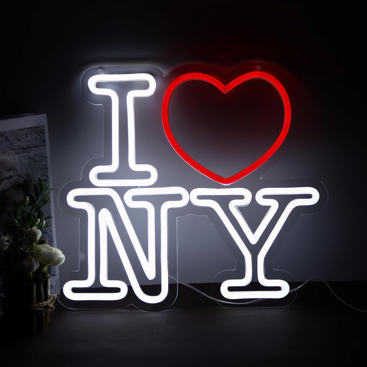 wholesale love ny neon signs for wall decor，led neon light for bedroom office party，christmas gift factory & supplier oem
