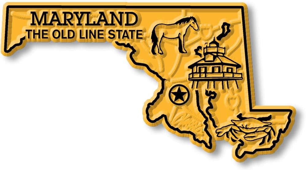 wholesale maryland six-piece state magnet set by classic magnets, includes 6 unique designs, collectible souvenirs made in the usa factory & supplier oem