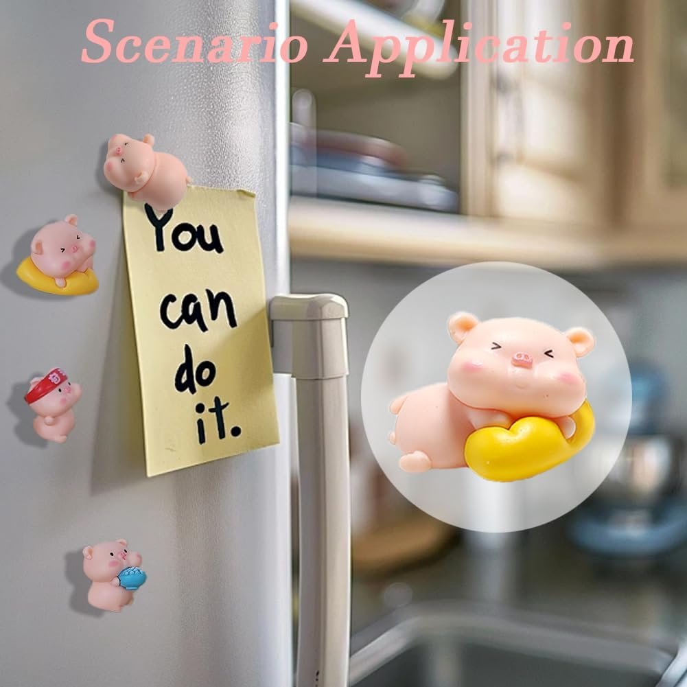wholesale animal magnets refrigerator, glrovazas 12pcs locker, funny magnets, resin pig decorative magnets for classroom kitchen office factory & supplier oem