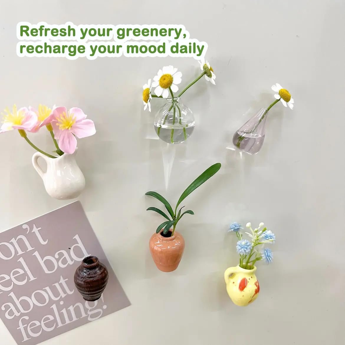 wholesale cute mini vase magnets for fridge - funny small plant magnets, tiny 3d ceramic vase fridge kitchen, office & refrigerator decor factory & supplier oem