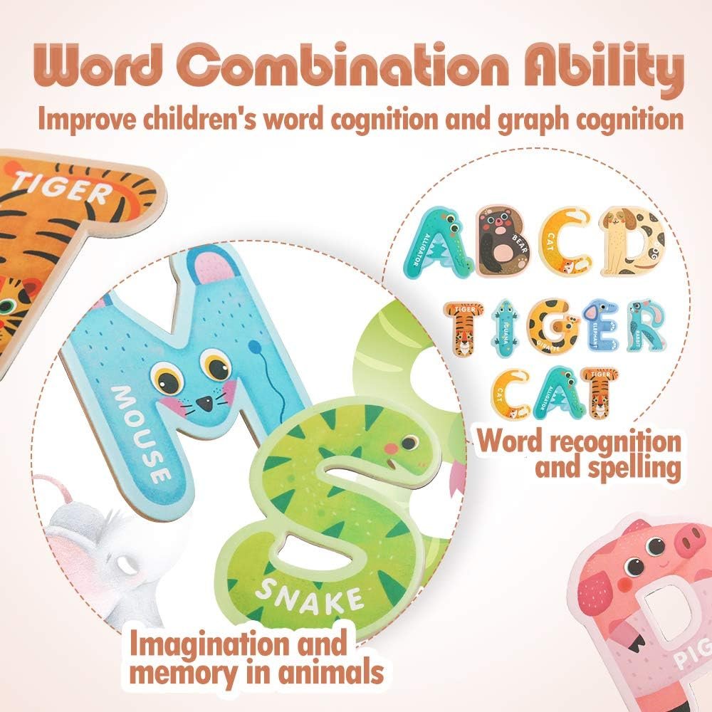 wholesale usatdd jumbo magnetic letters colorful abc alphabet animal shape toys large uppercase refrigerator fridge magnets preschool educational toy set learning spelling game for 3 4 5 year old toddler kids factory & supplier oem