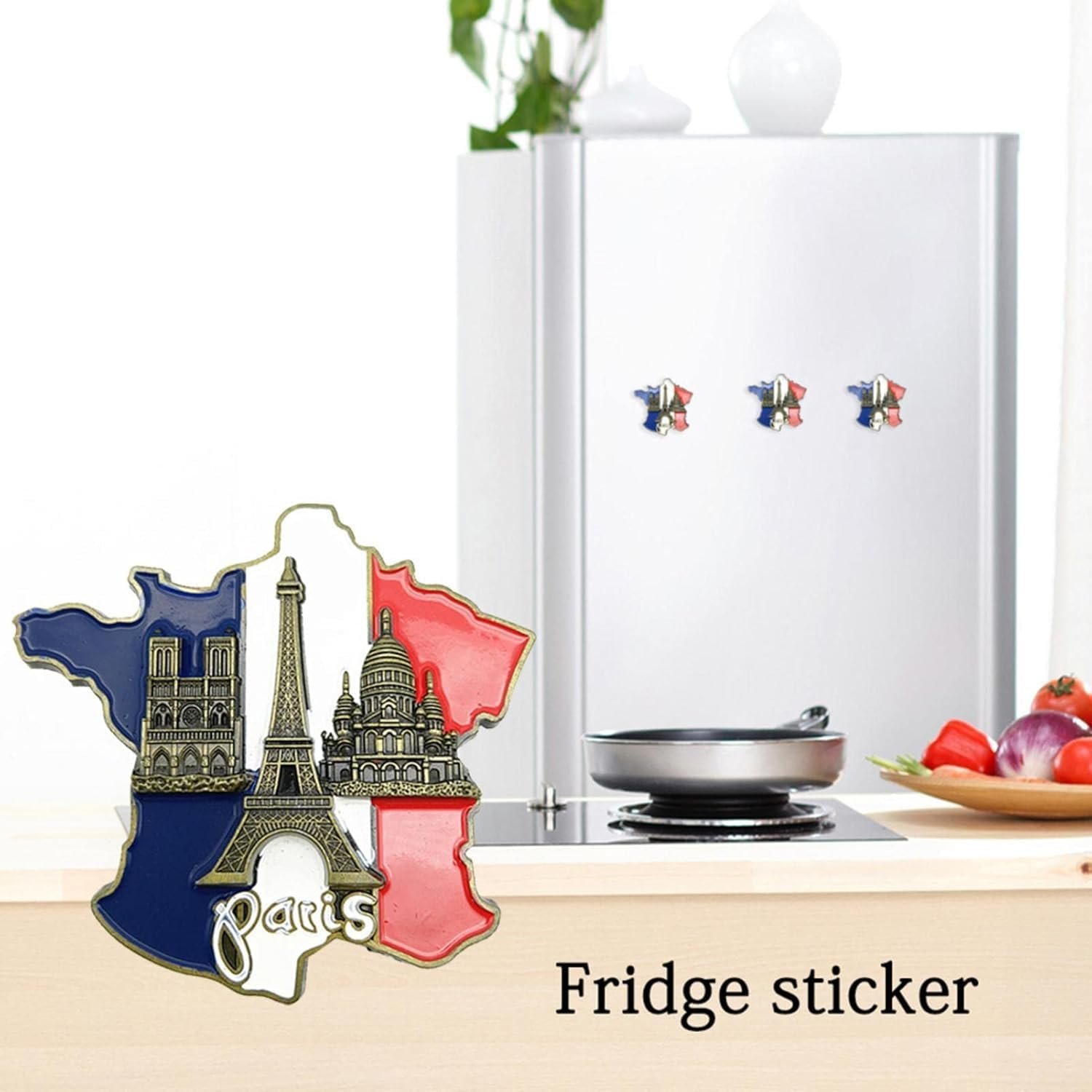 wholesale 1 pc multicolour france map refrigerator sticker-europe tourist souvenir,innovative 3d resin fridge magnet stickers, notre-dame cathedral de paris france eiiffel tower kitchen accessories factory & supplier oem