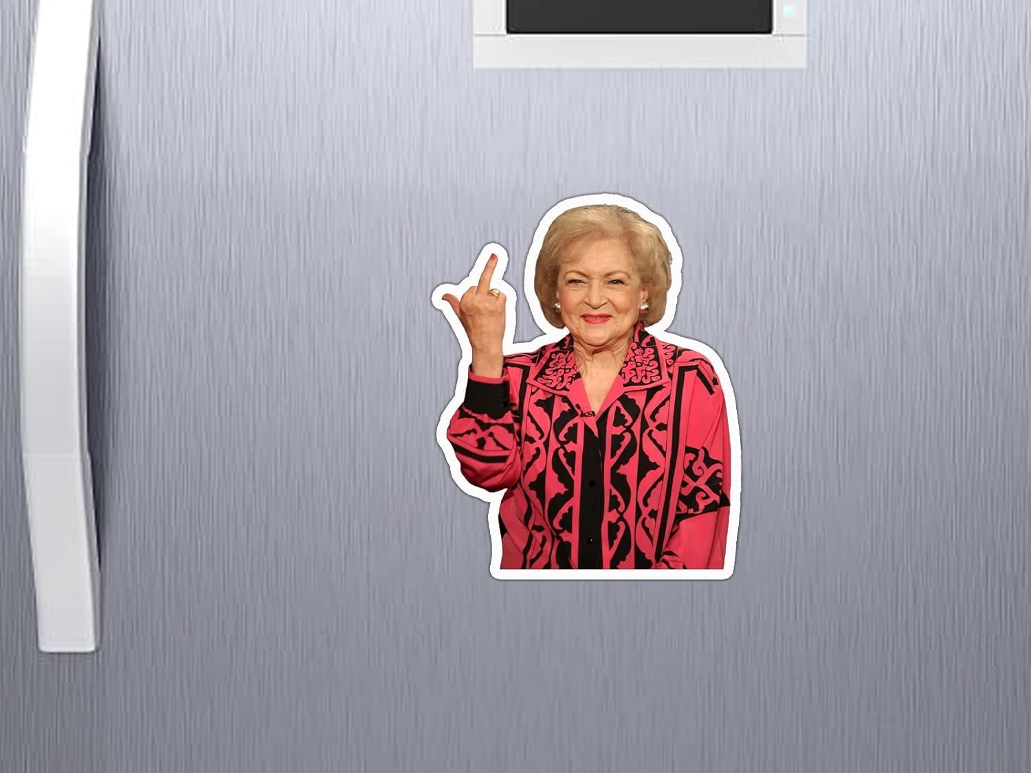 wholesale stay golden - funny betty white middle finger fans magnet gift for refrigerators and cars factory & supplier oem