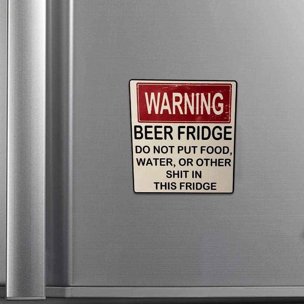 wholesale white warning beer fridge magnet, funny beer fridge magnet, refrigerator magnets stickers do not put food, water, or other shit in this fridge,kitchen accessories factory & supplier oem