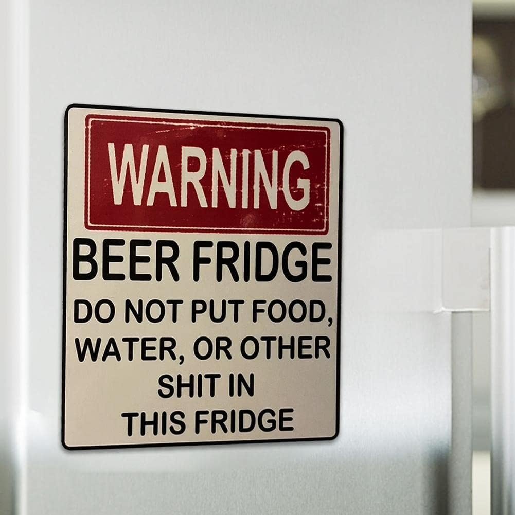 wholesale white warning beer fridge magnet, funny beer fridge magnet, refrigerator magnets stickers do not put food, water, or other shit in this fridge,kitchen accessories factory & supplier oem