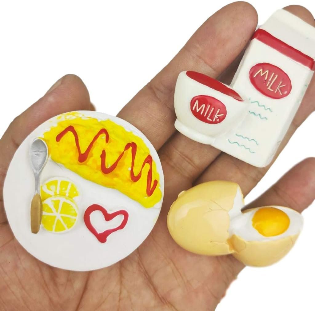 wholesale 8 pcs/set 3d resin refrigerator magnets series home decor fridge magnetic stickers photo office message kitchen accessories (breakfast egg series) factory & supplier oem