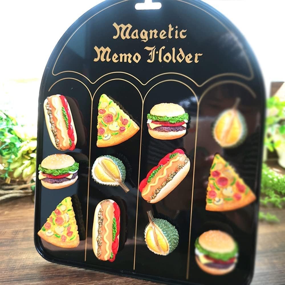 wholesale 5 pcs cute food refrigerator magnets fridge stickers, hamburger doughnut ice cream hot dog pizza fridge magnets for kitchen home decoration office whiteboard locker magnets factory & supplier oem