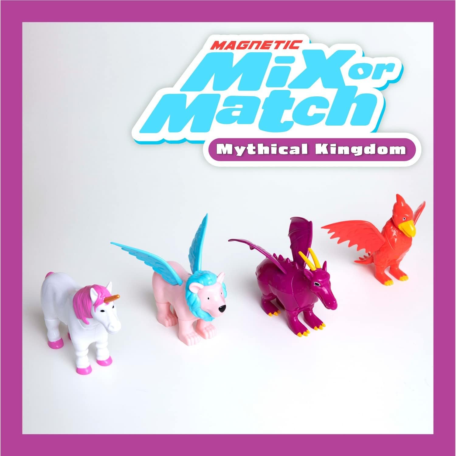 wholesale popular playthings magnetic mix or match pastel mythical kingdom toy play set, 15 pieces factory & supplier oem
