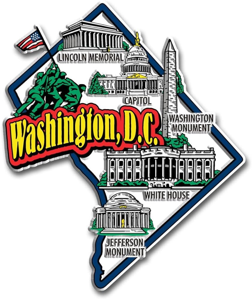 wholesale washington, d.c. jumbo map magnet by classic magnets, 3.6