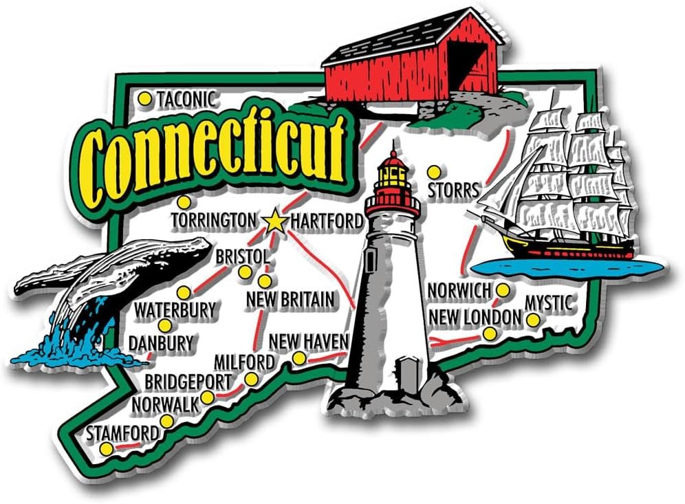 wholesale connecticut jumbo state magnet by classic magnets, 4.3