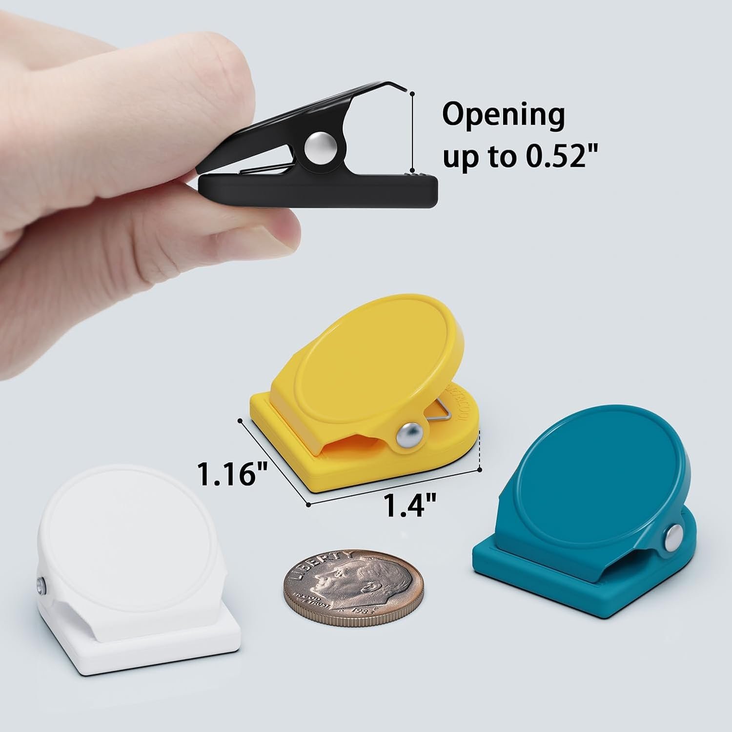 wholesale smart&cool 8 pack 1.16 inches anti-scratch magnetic clips with silicone-coated base, fridge magnets, office supplies, multicolored factory & supplier oem