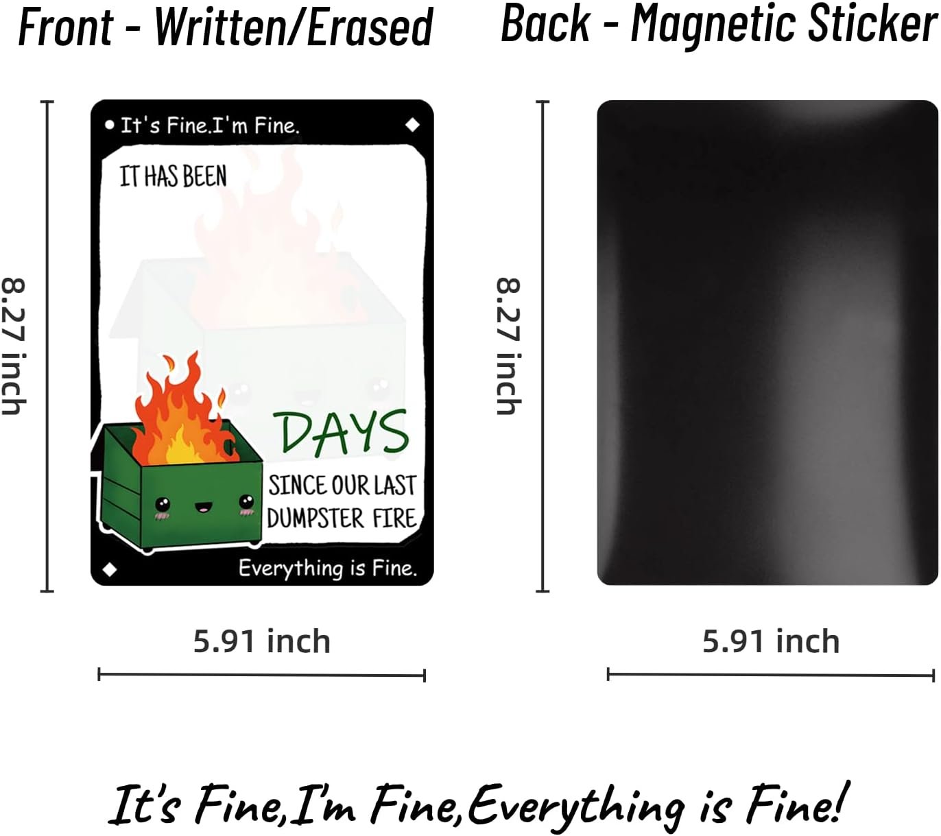 wholesale funny dumpster fire desk accessories magnetic dry erase board emotional support dumpster fire decor, count days since chaos, employee appreciation gifts for office coworker nurse teacher boss men factory & supplier oem