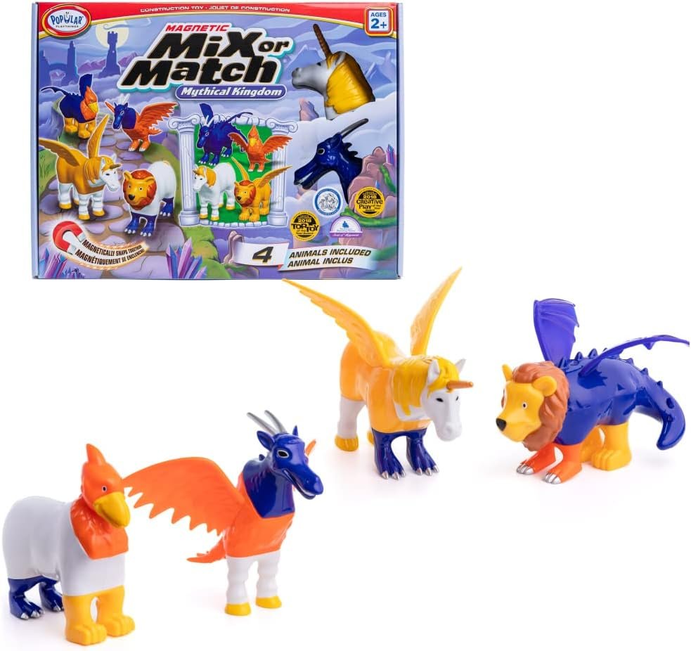 wholesale popular playthings magnetic mix or match mythical kingdom toy play set, 15 pieces factory & supplier oem
