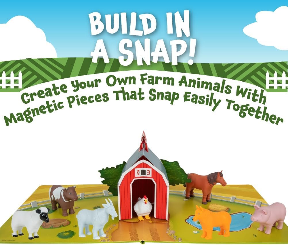 wholesale popular playthings mini magnetic mix or match animal toys with pop-up playmat, set of 7 - farm factory & supplier oem