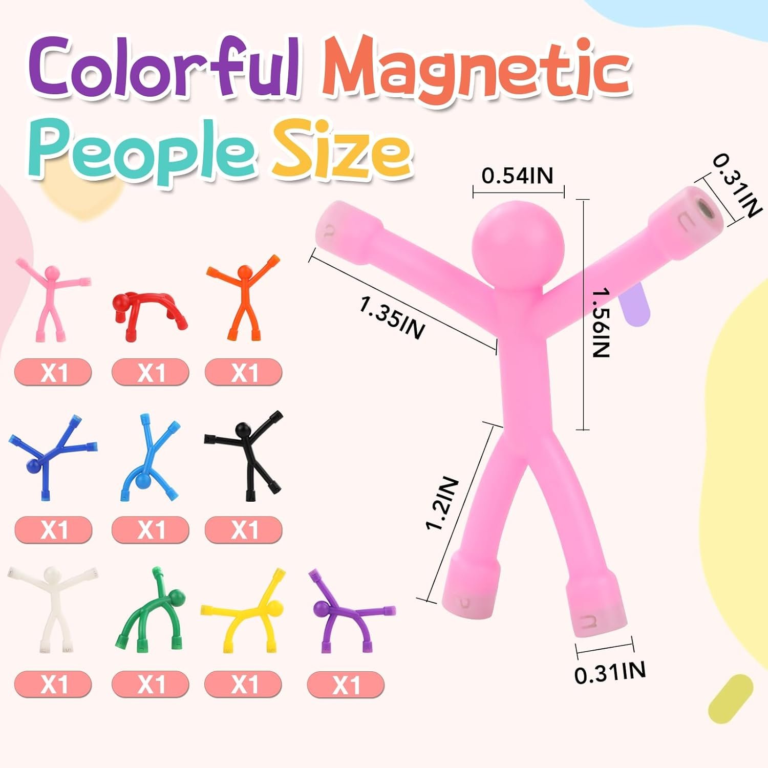 wholesale lovimag fridge magnets toys, 10 pcs magnetic colorful magnetic people, magnet men, refrigerator magnets for kids, quiet fidget toy for travel, cute magnets for whiteborad, locker decorative factory & supplier oem