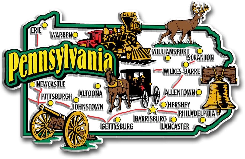 wholesale pennsylvania jumbo state magnet by classic magnets, 4.3
