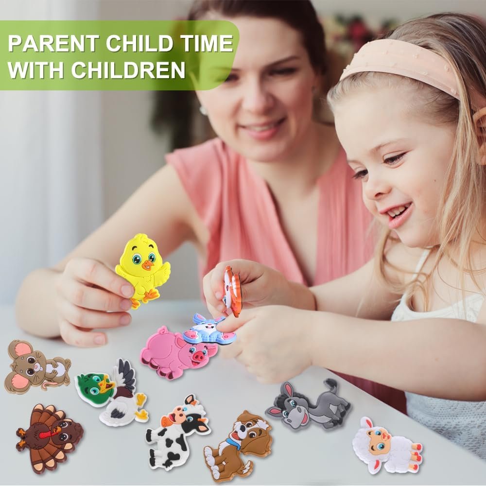 wholesale yujun 12pcs fridge magnets for kids,cute vivid farm animals refrigerator magnets toys for fridge baby educational present full back magnetic toddler magnets factory & supplier oem