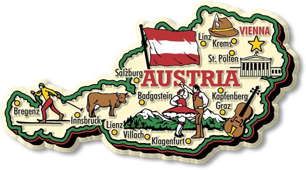 wholesale austria jumbo country map magnet by classic magnets, collectible souvenirs made in the usa factory & supplier oem