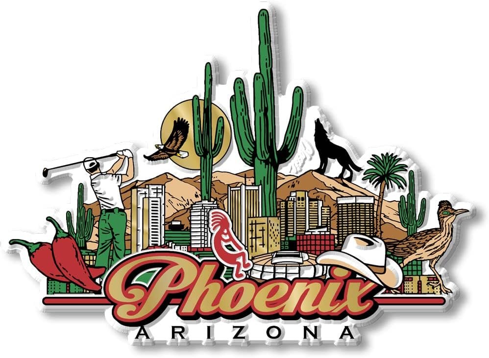 wholesale phoenix city magnet by classic magnets, collectible souvenirs made in the usa, 4.6