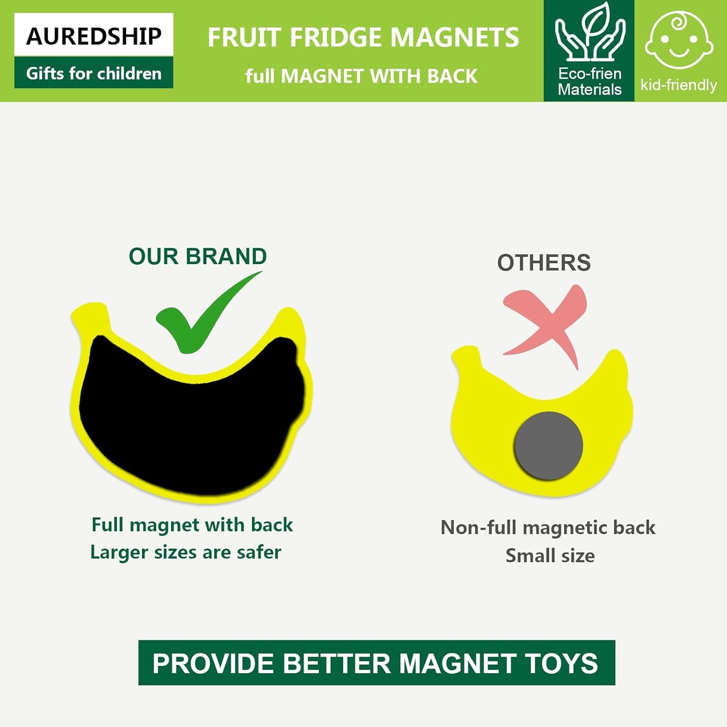 wholesale refrigerator magnets for toddlers, cute fruit fridge magnets for kids large size toddler magnets for refrigerator full back magnets for babies ages 3＋gift factory & supplier oem