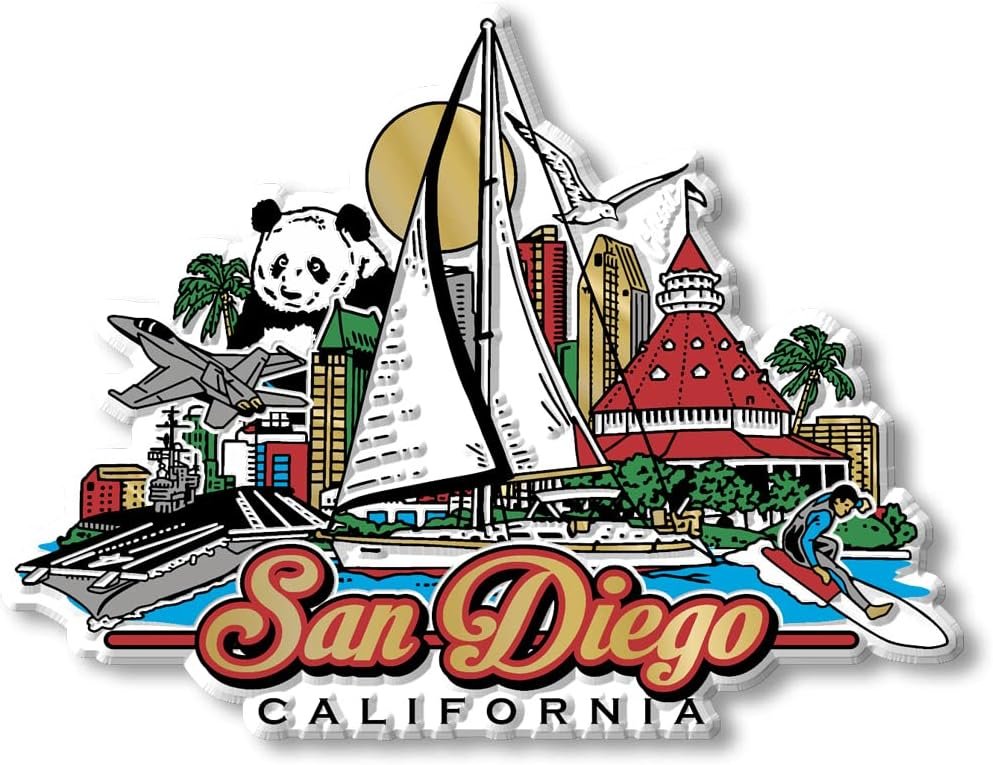 wholesale san diego city magnet by classic magnets, collectible souvenirs made in the usa, 4.3