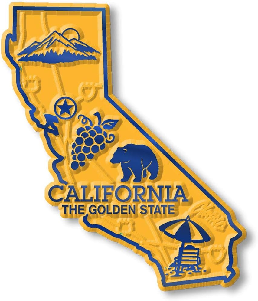 wholesale california six-piece state magnet set by classic magnets, includes 6 unique designs, collectible souvenirs made in the usa factory & supplier oem