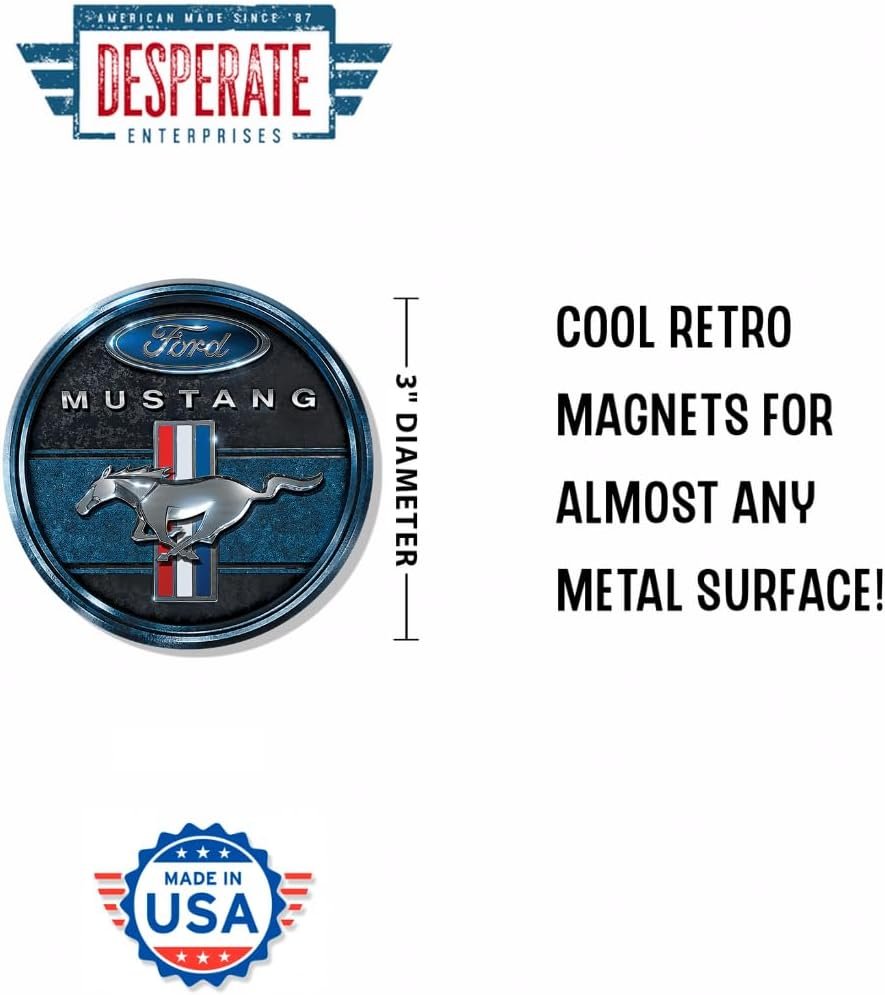 wholesale desperate enterprises ford mustang round refrigerator magnet - funny fridge magnets for work, home & school - made in the usa factory & supplier oem