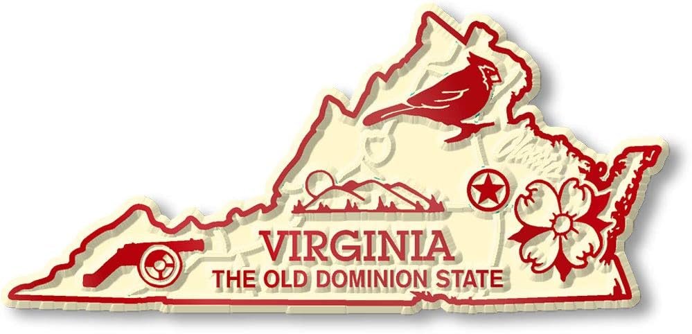 wholesale virginia six-piece state magnet set by classic magnets, includes 6 unique designs, collectible souvenirs made in the usa factory & supplier oem