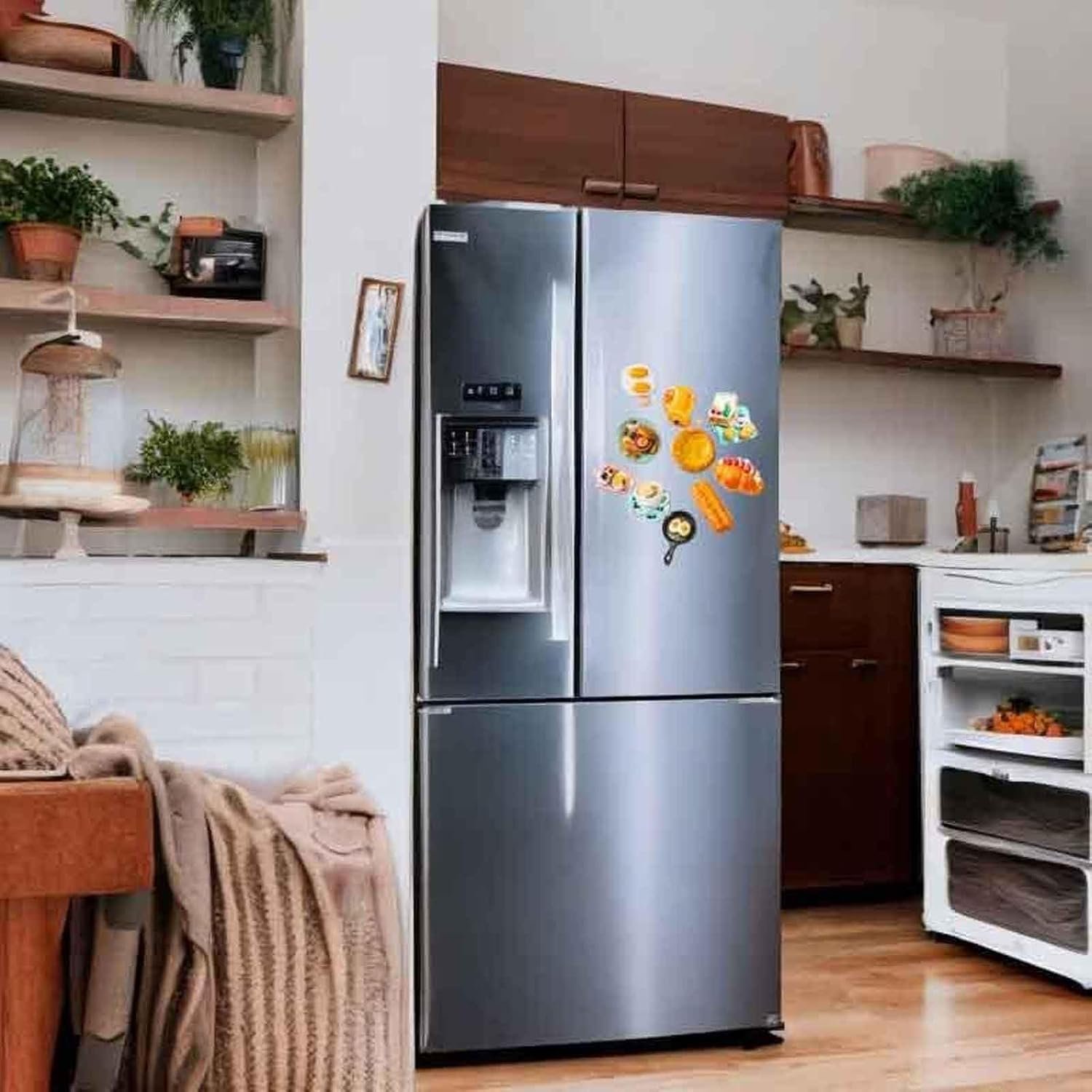 wholesale 9 pieces food magnets 3d resin cute food magnets creative natural food shaped magnets for home kitchen decor, refrigerator whiteboard or blackboard funny magnets stickers factory & supplier oem