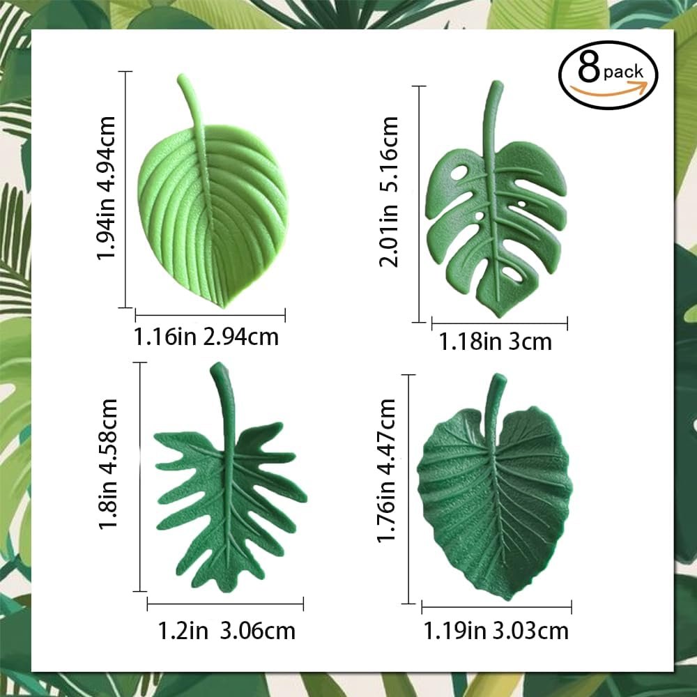 wholesale plant fridge magnets,8 pcs mini tropical leaves refrigerator magnets cute magnets for locker fridge home office decor, 3d monstera plant refrigerator magnets (plant) factory & supplier oem