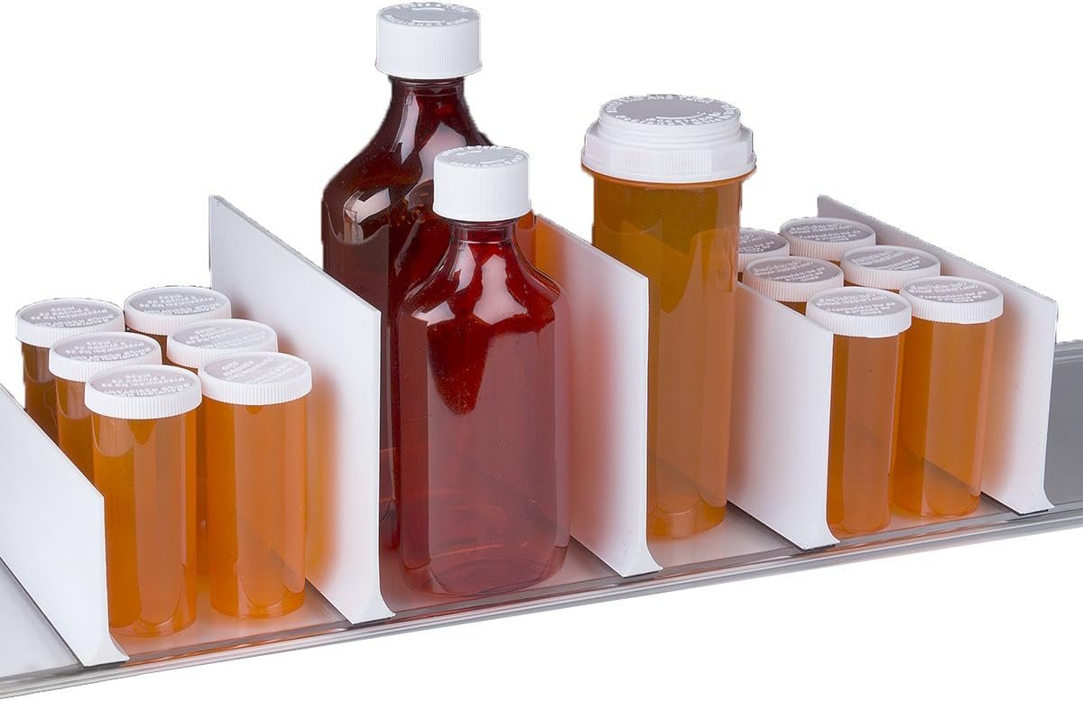 wholesale apothecary products magnetic shelf divider, for vitamins, books, food and more, 6 in x 4 in, white, made in the usa factory & supplier oem