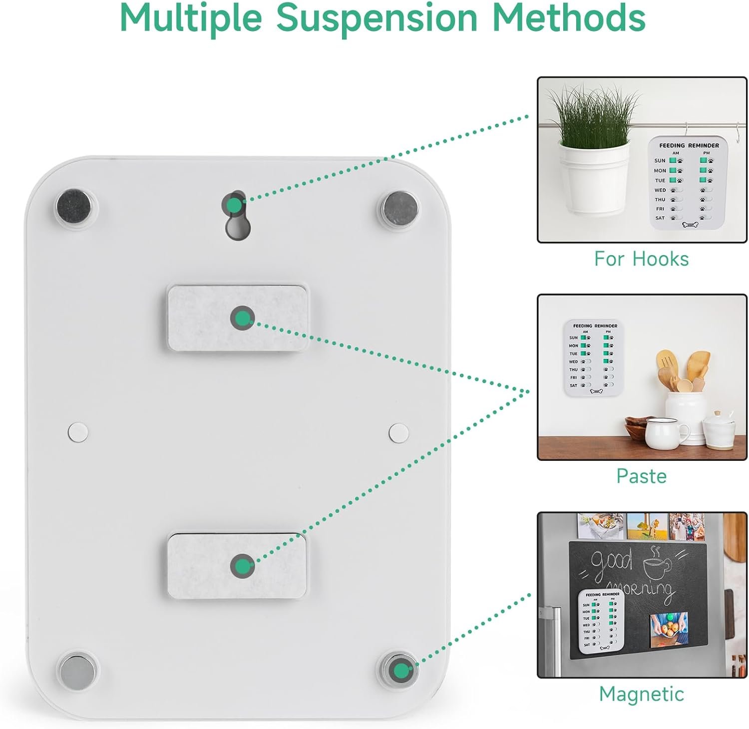 wholesale yauyik dog feeding reminder, magnetic reminder sticker, am/pm daily indication chart feed your pets, fridge magnets and double sided tape, helps you to track pet feeding & medication (white) factory & supplier oem