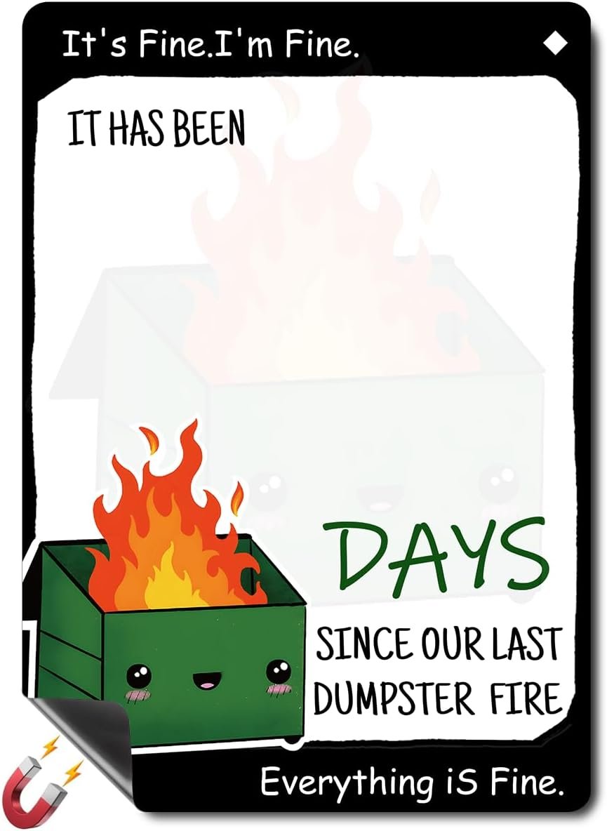 wholesale funny dumpster fire desk accessories magnetic dry erase board emotional support dumpster fire decor, count days since chaos, employee appreciation gifts for office coworker nurse teacher boss men factory & supplier oem