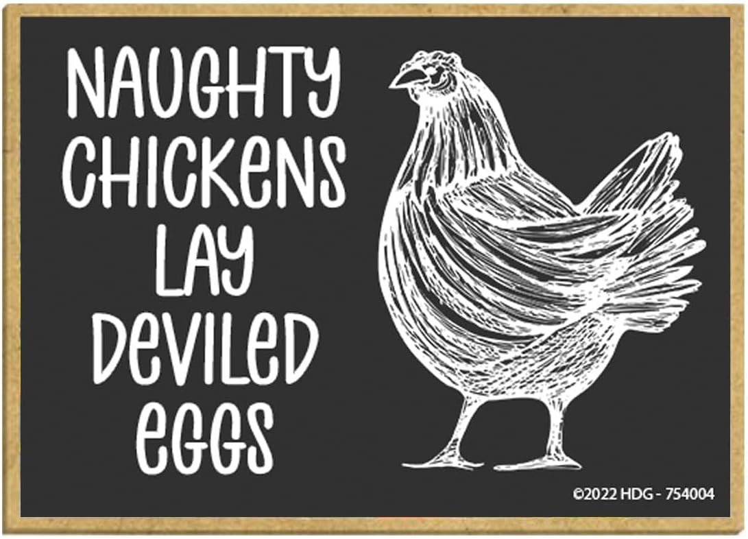 wholesale honey dew gifts, naughty chickens lay deviled eggs, 2.5 inch by 3.5 inch, fridge magnet, refrigerator magnets, funny chicken decor, 754004 factory & supplier oem