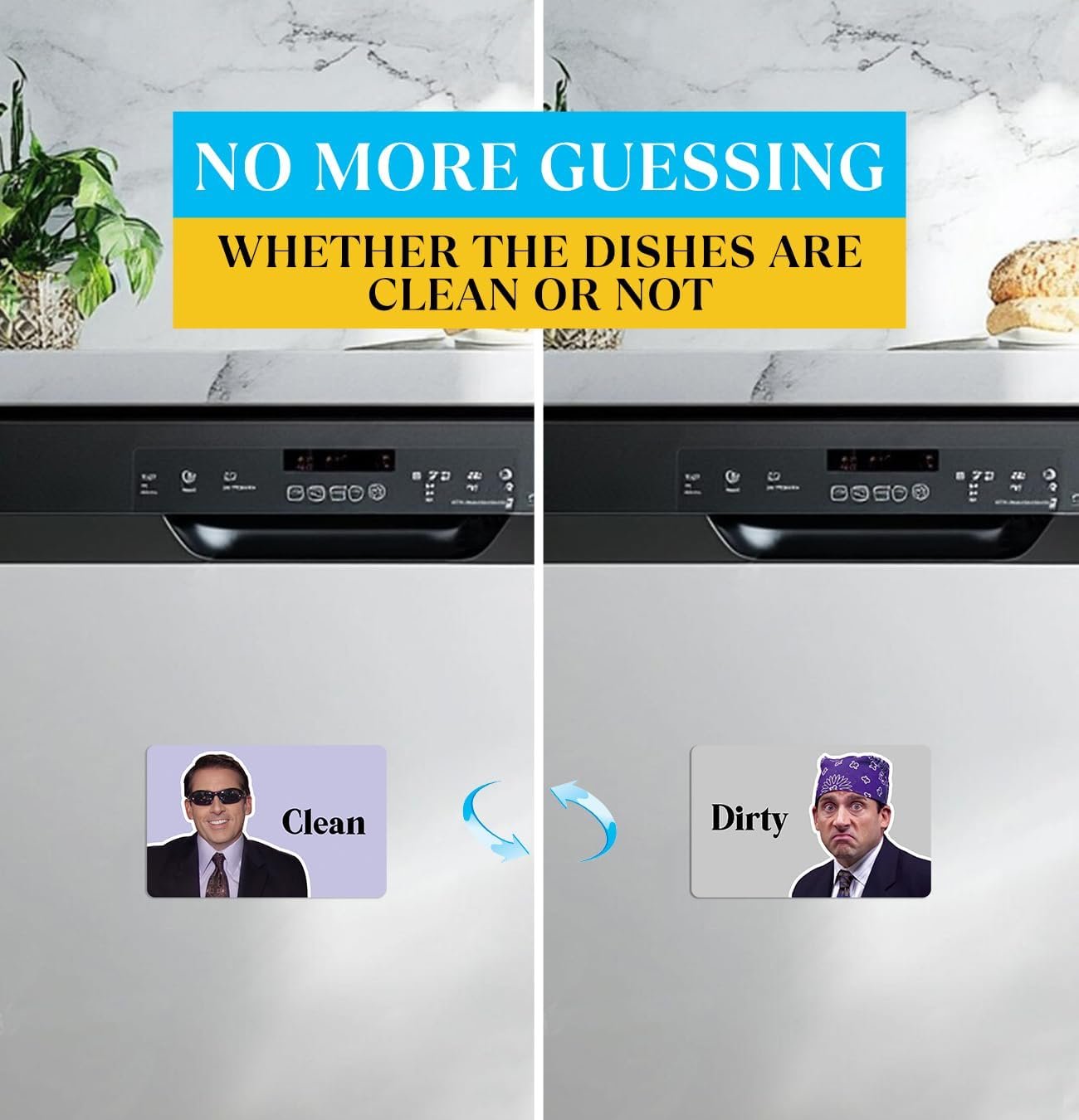 wholesale funny dishwasher magnet clean dirty sign,the office michael scott prison mike universal double sided refrigerator magnet,sided dish washer magnet signfor kitchen home accessories decor factory & supplier oem